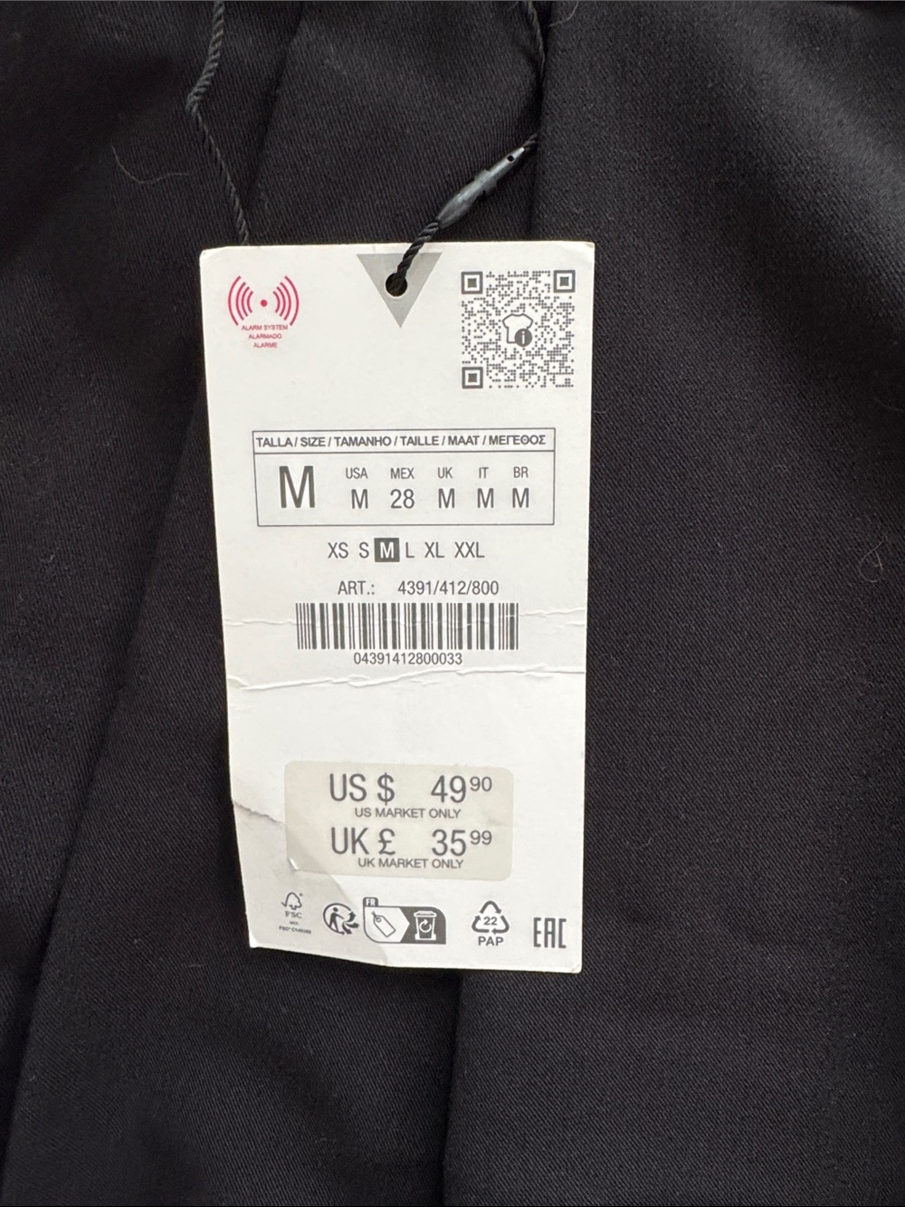 Zara woman’s Size M Wide-Leg Dress Pants - Black - Picture 2 of 5